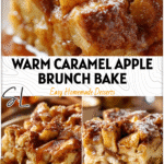 Sliced Overnight Caramel Apple French Toast Casserole dusted with cinnamon and served warm on a plate 2026